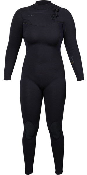 2025 Xcel Womens Comp + 5/4mm Chest Zip Wetsuit WN54CPC4BK - Black